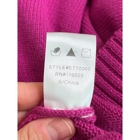 Easel Color Block Cardigan Lilac Peach Magenta Button Front Sweater NWT Small - Picture 11 of 12